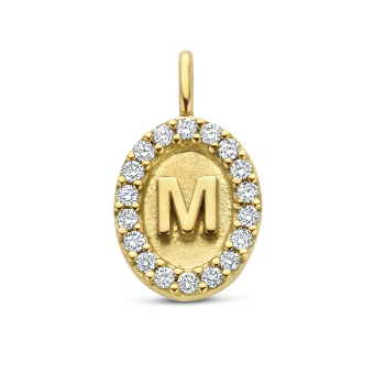 Minioro 14krt gouden Hanger Olivia Deluxe Small G met diamant 0.09crt H VS - 621049