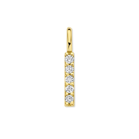 Minioro 14krt gouden Hanger Diamondbar wit small 0.05crt H/VS - 621051