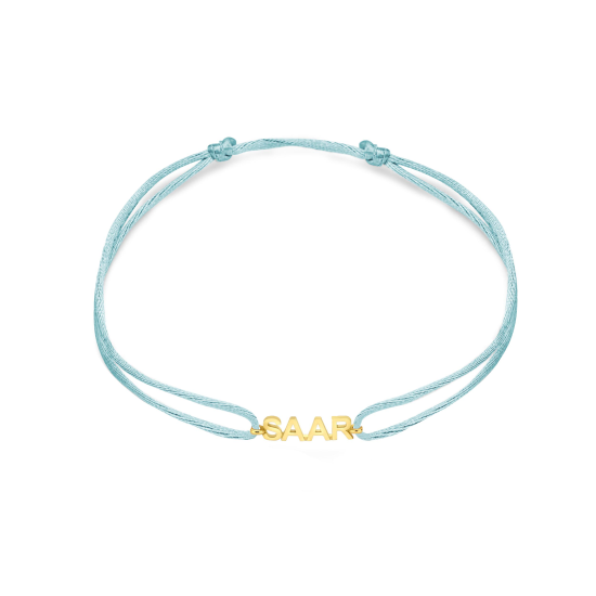 Minioro 14krt gouden Armband Satin Nametag EMMA - 621055
