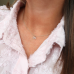 Minioro 14krt gouden Collier 1mm met Hanginitiaal R Pave met diamant - 621057