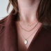 Minioro 14krt gouden Collier 1.2mm Hanger Olivia deluxe J Hart met diamant 0.014crt H/VS - 621058