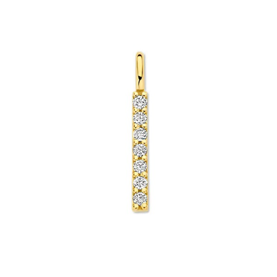Minioro 14krt gouden Hanger Diamondbar wit 0.07crt H/VS - 621060