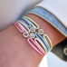 Minioro 14krt gouden Armband Satin Milestone Halo Februari/Amethist met diamant 0.05crt H/VS - 621063