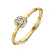 Minioro 14krt gouden Ring Milestone Halo Februari/Amethist met diamant 0.05crt H/VS - 621064
