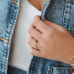 Minioro 14krt gouden Ring Milestone Halo Pave November/Citrien met diamant 0.17crt H/VS - 621065