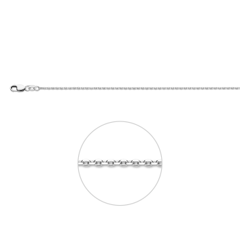 14krt witgouden anker collier 45cm 1.3mm - 621073