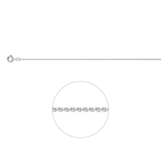 14krt witgouden anker collier 45cm 1.1mm - 621074