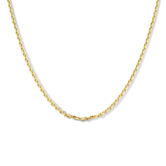 14krt gouden anker collier gediamanteert 60cm 1.9mm - 621082