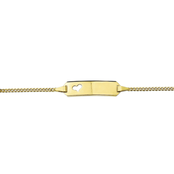 14krt gouden graveerarmband 9-11cm hartje uitgezaagd - 621085