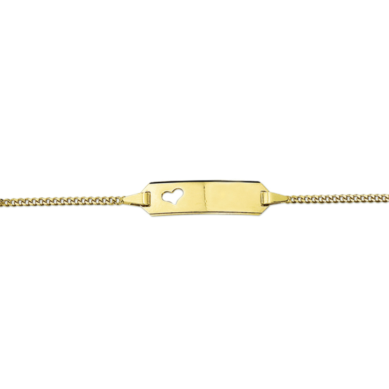 14krt gouden graveerarmband 9-11cm hartje uitgezaagd - 621085