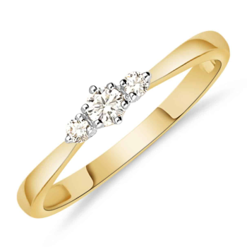 14krt bicolor gouden ring trinity met diamant 1-0.10crt 2-0.04crt G SI - 621118
