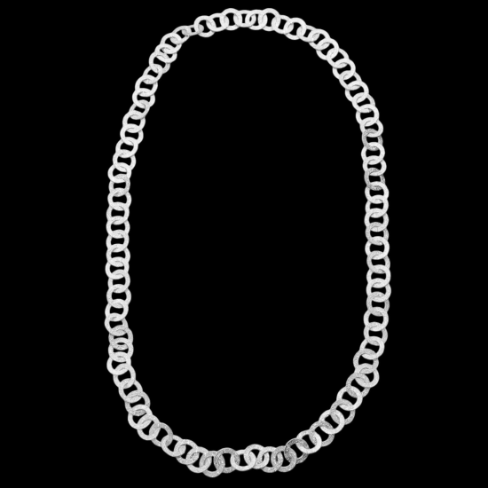 Sanjoya zilveren schakelarmband met gediamanteerde cirkels 17-19cm - 621248