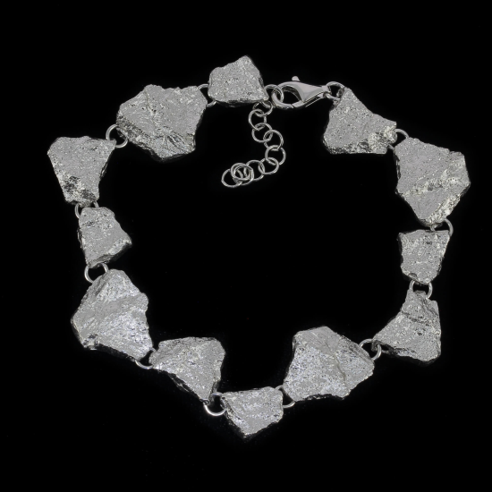 Sanjoya zilveren armband steenvormig gediamanteerd 17-19cm - 621251 Sanjoya zilveren armband steenvormig gediamanteerd 17-19cm - 621251