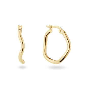 Jackie 14krt gouden oorbellen Wavefront Hoops - 621255