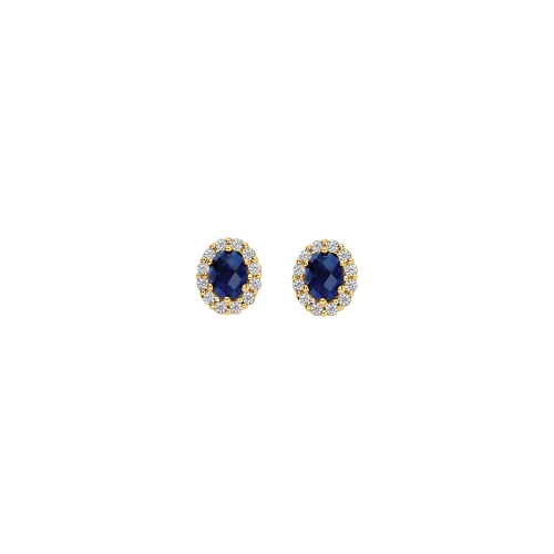 Blush Lab Grown Oorstekers met Lab grown Diamant 2x0.06 G SI en Lab Grown Saffier 2x0.20 - 621312