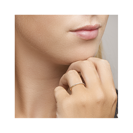 14krt gouden aanschijfring met diamant 0.13ct H SI - 620331