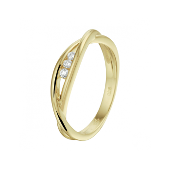 14krt gouden ring met diamant 3-0.06ct H SI - 621382 14krt gouden ring met diamant 3-0.06ct H SI - 621382