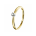 14krt bicolor gouden solitairring met diamant 0.05ct H SI (S300) - 619080
