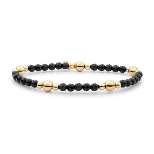 Sparkling Jewels Bracelet Onyx Bold Mix-Gold Plated BLK01G-G07 - 621466