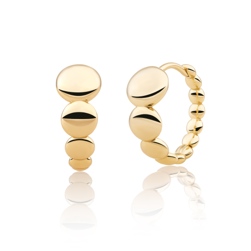 Sparkling Jewels Earrings Bubble Huggies Gold Plated EAG33 - 621472