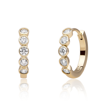 Sparkling Jewels Earrings Tube Huggies Gold Plated EAG35 - 621473 Sparkling Jewels Earrings Tube Huggies Gold Plated EAG35 - 621473