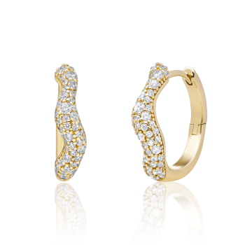 Sparkling Jewels Earrings Pave Twirl Huggies Gold Plated EAG48 - 621475 Sparkling Jewels Earrings Pave Twirl Huggies Gold Plated EAG48 - 621475