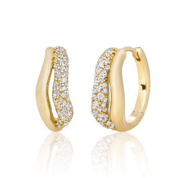 Sparkling Jewels Earrings Pave Double Twirl Huggies Gold Plated EAG49 - 621476 Sparkling Jewels Earrings Pave Double Twirl Huggies Gold Plated EAG49 - 621476