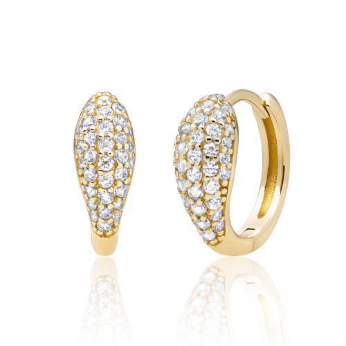 Sparkling Jewels Earrings Bold Fuse Huggies Gold Plated EAG50 - 621477
