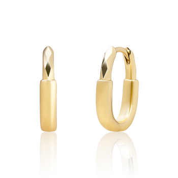 Sparkling Jewels Earrings Square Edge Huggies Gold Plated EAG51 - 621478 Sparkling Jewels Earrings Square Edge Huggies Gold Plated EAG51 - 621478