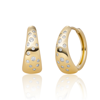 Sparkling Jewels Earrings Bold Flush Huggies Gold Plated EAG52 - 621479 Sparkling Jewels Earrings Bold Flush Huggies Gold Plated EAG52 - 621479