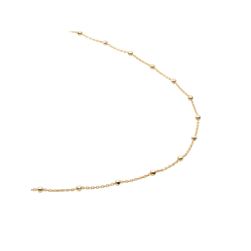 Sparkling Jewels Necklace FAceted BAll Cjain Gold Plated SN-SBG-045 - 621496
