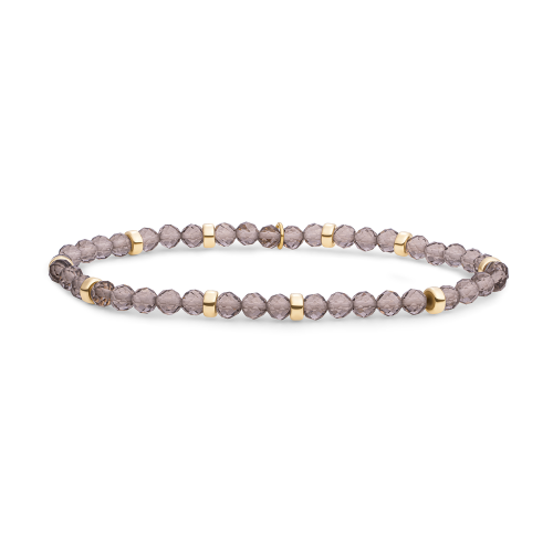 Sparkling Jewels Bracelet Smokey Quartz Roundel Interstellar Gold Filed SBG-GEM23-MIX-RDL - 621532