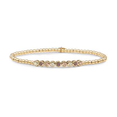 Sparkling Jewels Bracelet Crystal Tube Multi Mulberry Gold Filed SB-G-3MM-TB07 - 621534