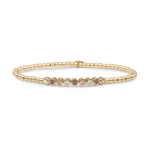 Sparkling Jewels Bracelet Crystal Tube Multi Mulberry Gold Filed SB-G-3MM-TB07 - 621534