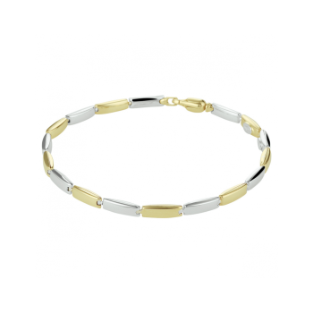 14krt bicolor gouden armband 19,5 cm - 620612