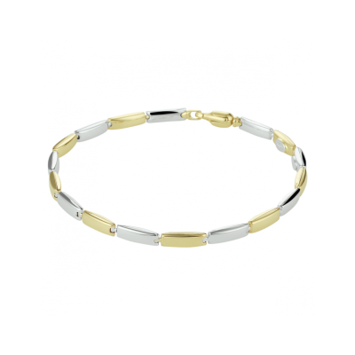 14krt bicolor gouden armband 19,5 cm - 620612