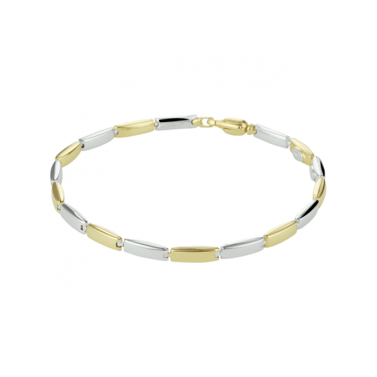 14krt bicolor gouden armband 19,5 cm - 620612