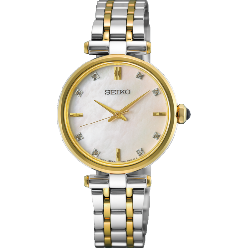 Seiko Dames Staal Bicolour MOP met diamant in de wijzerplaat 50mrt HGK007P1 - 621578
