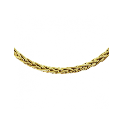 14krt gouden collier met zilveren kern vossestaart 45,5cmx4.5mm met groot veerslot - 621464
