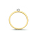 14krt bicolor gouden solitairring 6-poots chaton met diamant 0.10crt H SI maat 16.5 - 619878