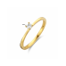 14krt gouden solitairring met diamant 0.10ct H SI (S026) - 619039