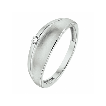 Zilveren ring zirkonia poli/mat - 619307