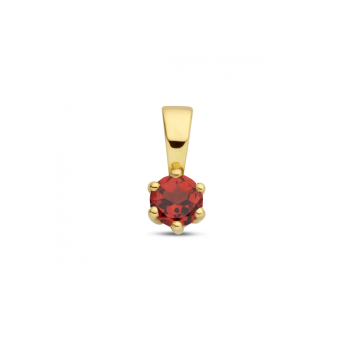 14krt gouden hanger met geboortesteen Januari Granaat - 620259