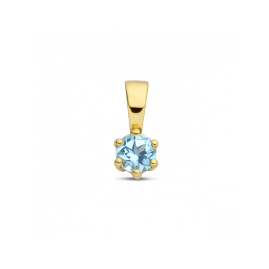 14krt gouden hanger met geboortesteen December Topaas - 620261