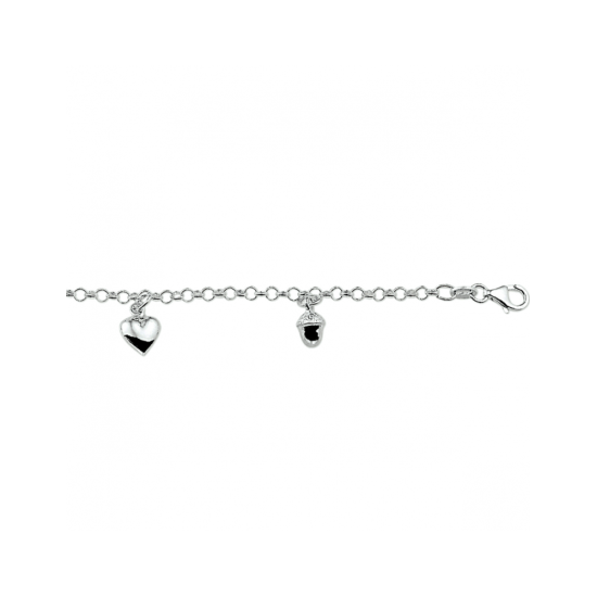ZIlveren bedel armband diverse bedels 17 cm - 620854