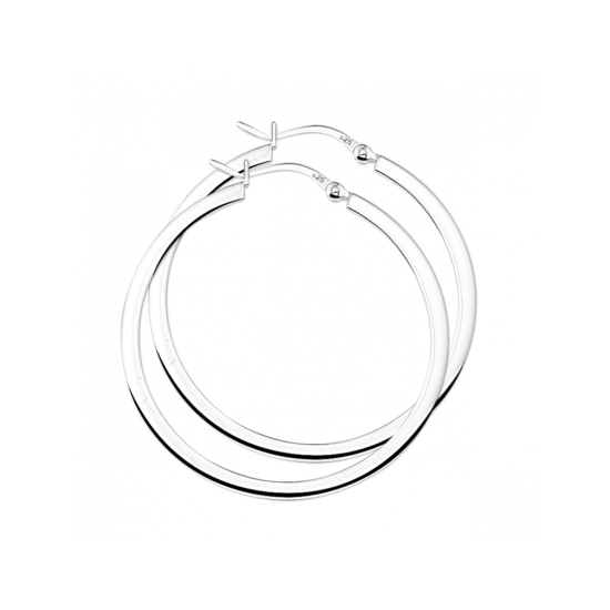 Zilveren oorringen 2,5 mm vierkante buis - 620235