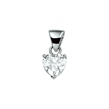 Zilveren hanger hart zirkonia 6.5mmx6mm - 621361 Zilveren hanger hart zirkonia 6.5mmx6mm - 621361