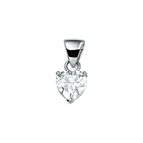 Zilveren hanger hart zirkonia 6.5mmx6mm - 621361 Zilveren hanger hart zirkonia 6.5mmx6mm - 621361