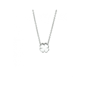 Zilver collier met klavertje 4 hanger 41 + 4 cm - 619111