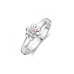 Zilveren ring bloem roze zirkonia - 621022